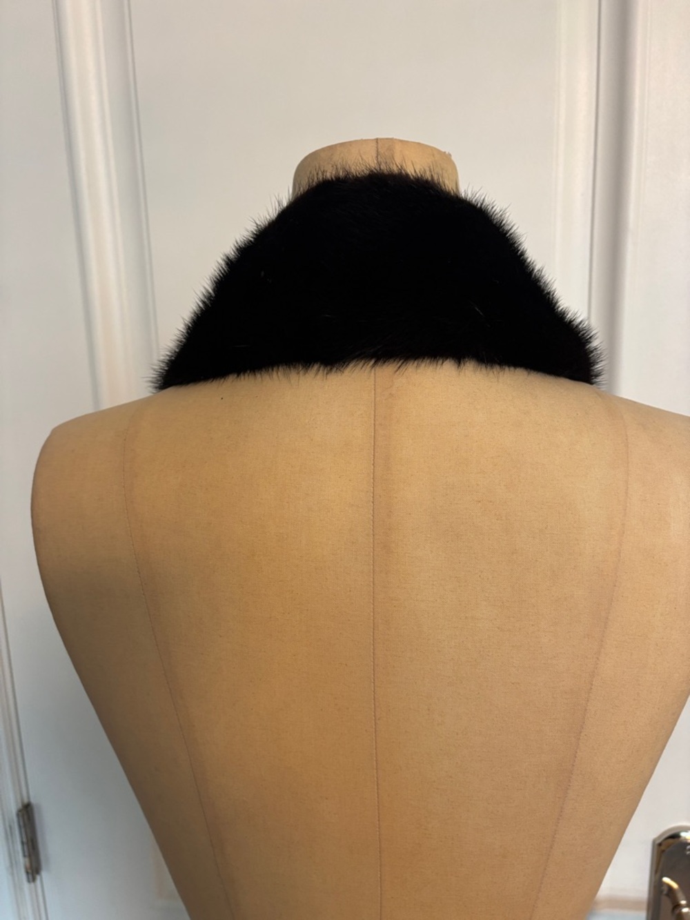 Vintage Black mink Fur Collar with Long Fringe Ties - Picture 4 of 6